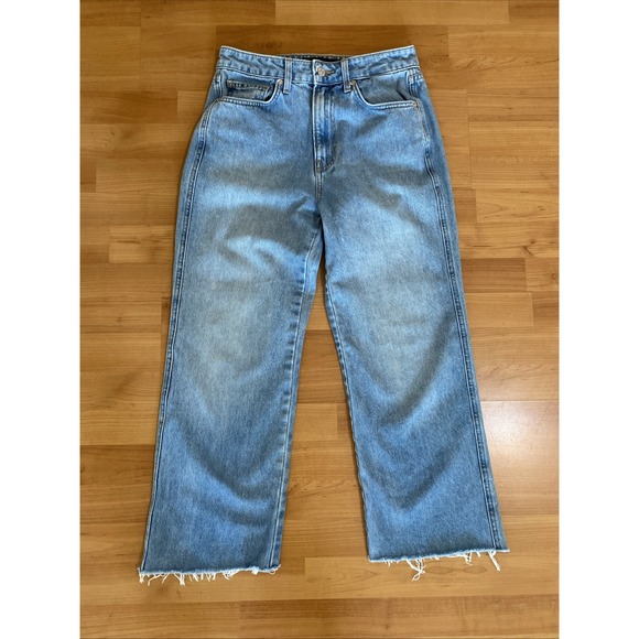 Veronica Beard Denim - Veronica Beard Jeans Dylan Straight Leg Ankle High Rise Crop Distressed Size 28